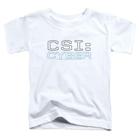 Csi- Cyber-Cyber Logo - Short Sleeve Toddler Tee - White- Large 4T