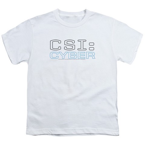 Csi- Cyber-Cyber Logo - Short Sleeve Youth 18-1 Tee - White- Large