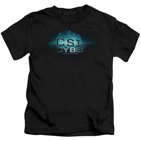 Csi- Cyber-Thumb Print - Short Sleeve Juvenile 18-1 Tee - Black- Large 7