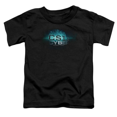 Csi- Cyber-Thumb Print - Short Sleeve Toddler Tee - Black- Large 4T