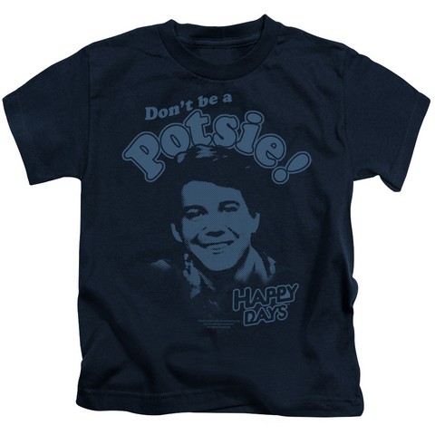 Happy Days-Dont Be A Potsy - Short Sleeve Juvenile 18-1 Tee - Navy- Small 4