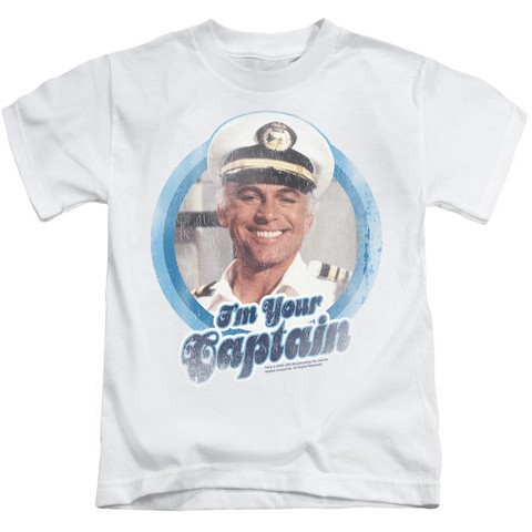 Love Boat-I Am Your Captain - Short Sleeve Juvenile 18-1 Tee - White- Medium 5-6