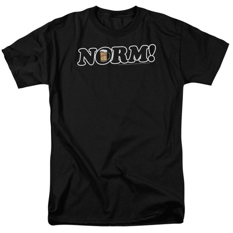 Cheers-Norm - Short Sleeve Adult 18-1 Tee - Black- 4X
