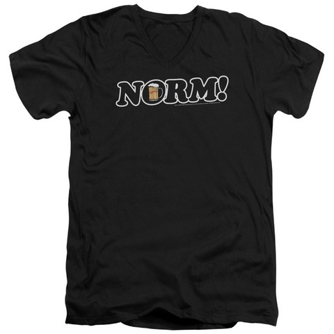 Cheers-Norm 30-1 V-Neck Tee - Black- 2X