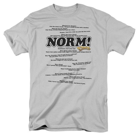 Cheers-Normisms - Short Sleeve Adult 18-1 Tee - Silver- Small