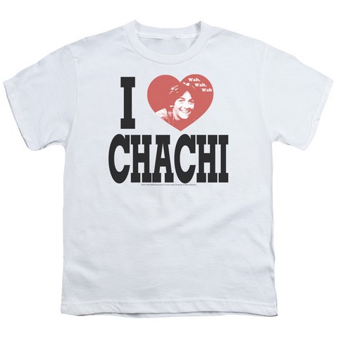 Happy Days-I Heart Chachi - Short Sleeve Youth 18-1 Tee - White- Medium