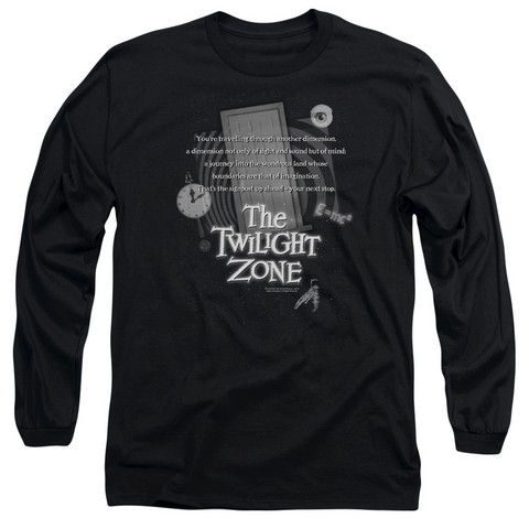 Twilight Zone-Monologue - Long Sleeve Adult 18-1 Tee - Black- Medium