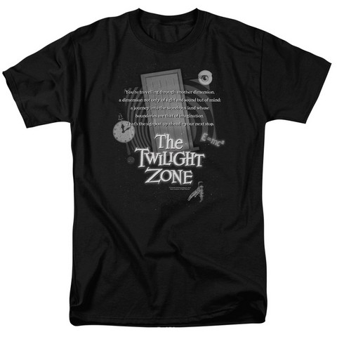 Twilight Zone-Monologue - Short Sleeve Adult 18-1 Tee - Black- Large