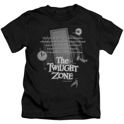 Twilight Zone-Monologue - Short Sleeve Juvenile 18-1 Tee - Black- Medium 5-6