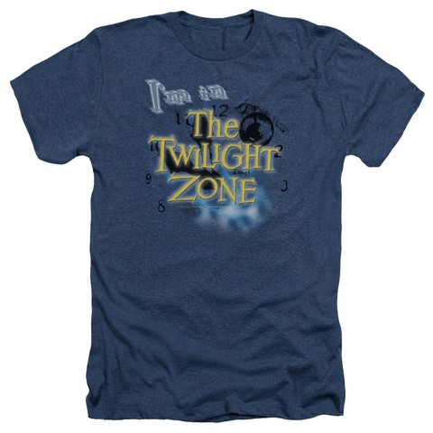 Twilight ZoneI Am In The Twilight Zone  Adult Heather Tee  Navy Small