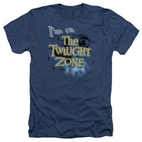 Twilight Zone-I Am In The Twilight Zone - Adult Heather Tee - Navy- Medium -  Trevco, CBS186-HA-2