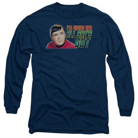 Star Trek-All Shes Got - Long Sleeve Adult 18-1 Tee - Navy- Medium