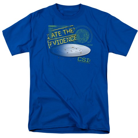 CSI-I Ate The Evidence - Short Sleeve Adult 18-1 Tee - Royal- Medium