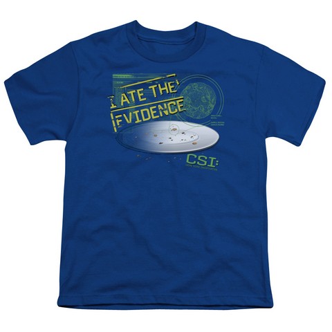 Csi-I Ate The Evidence - Short Sleeve Youth 18-1 Tee - Royal- Medium