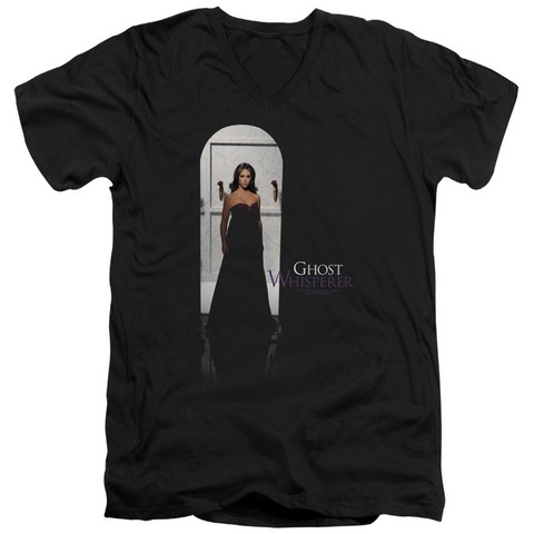 Ghost Whisperer-Doorway - Short Sleeve Adult 30-1 V-Neck Tee - Black- Extra Large