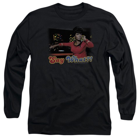 Star Trek-Say What - Long Sleeve Adult 18-1 Tee - Black- Medium