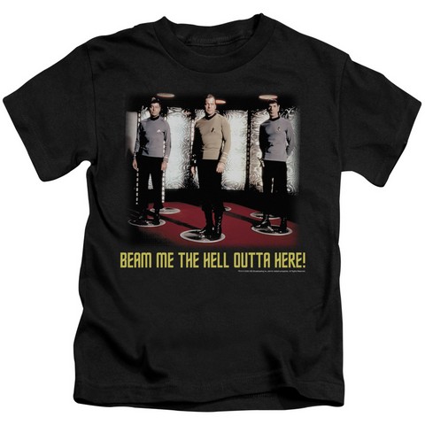 Star Trek-Beam Me Out - Short Sleeve Juvenile 18-1 Tee - Black- Small 4