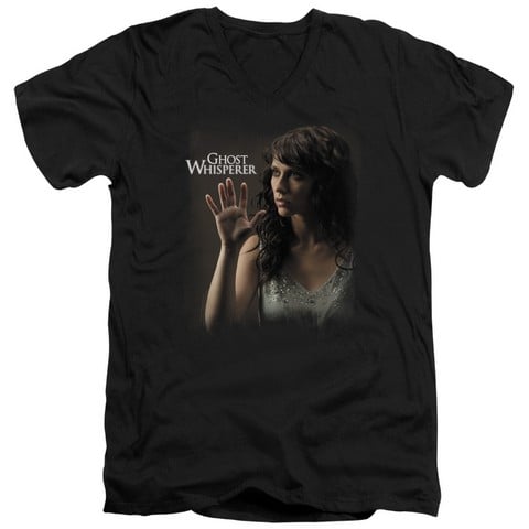 Ghost Whisperer-Ethereal - Short Sleeve Adult 30-1 V-Neck Tee - Black- Medium