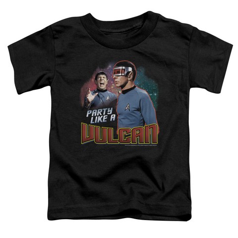 Star Trek-Party Like A Vulcan - Short Sleeve Toddler Tee - Black- Medium 3T