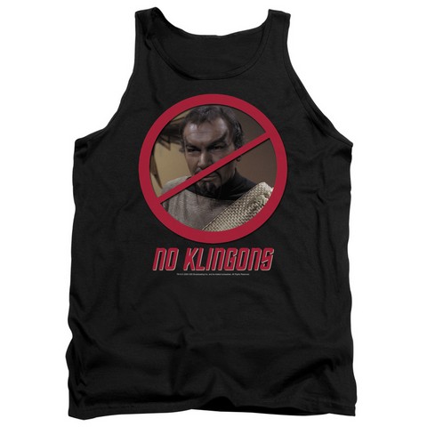 Star Trek-No Klingons - Adult Tank Top - Black- Medium