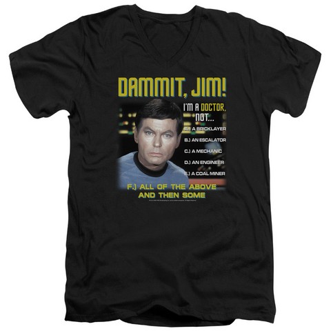 Star Trek-All Of The Above - Short Sleeve Adult 30-1 V-Neck Tee - Black- Extra Large