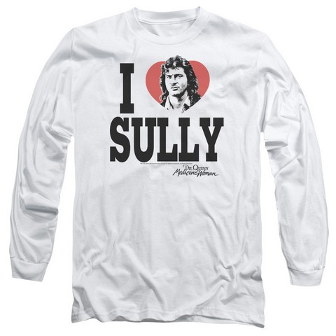 Dr.Quinn-I Heart Sully - Long Sleeve Adult 18-1 Tee - White- Medium