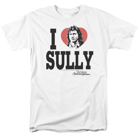Dr.Quinn-I Heart Sully - Short Sleeve Adult 18-1 Tee - White- Medium