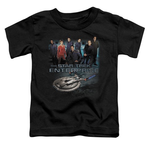 Star Trek-Enterprise Crew - Short Sleeve Toddler Tee - Black- Medium 3T