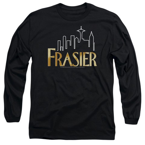 Frasier-Frasier Logo - Long Sleeve Adult 18-1 Tee - Black- Medium