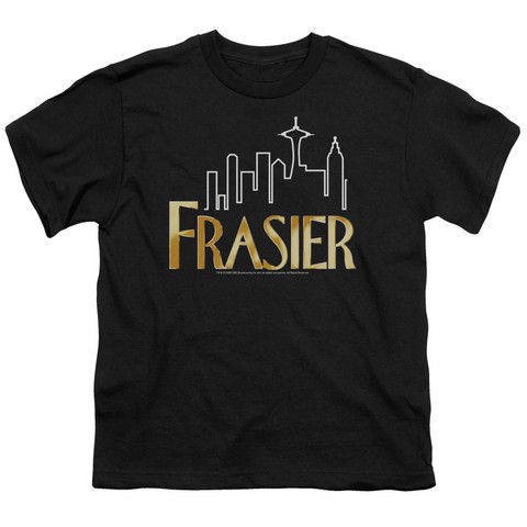 Frasier-Frasier Logo - Short Sleeve Youth 18-1 Tee - Black- Medium