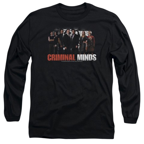 Criminal Minds-The Brain Trust - Long Sleeve Adult 18-1 Tee - Black- Small