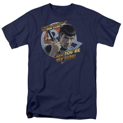 Star Trek-Pon Far - Short Sleeve Adult 18-1 Tee - Navy- Medium