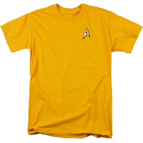 Star Trek-Command Uniform - Short Sleeve Adult 18-1 Tee - Gold, Extra Large