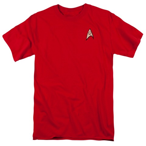 Star Trek-Engineering Uniform - Short Sleeve Adult 18-1 Tee - Red, Extra Large