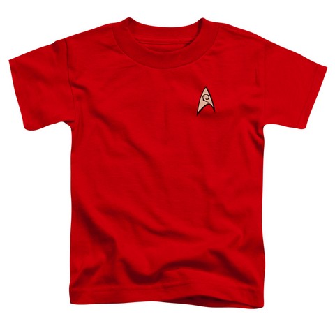 Star Trek-Engineering Uniform - Short Sleeve Toddler Tee - Red- Small 2T