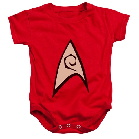 Star Trek-Engineering Uniform - Infant Snapsuit - Red- Medium 12 Mos