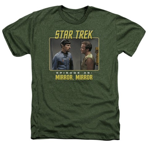 St Original-Mirror Mirror - Adult Heather Tee - Military Green- Medium
