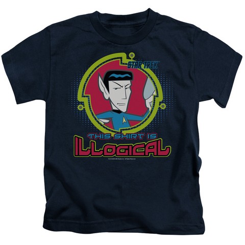 Quogs-Illogical - Short Sleeve Juvenile 18-1 Tee - Navy- Medium 5-6