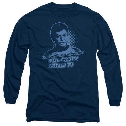 St Original-Vulcan Mind - Long Sleeve Adult 18-1 Tee - Navy- Extra Large