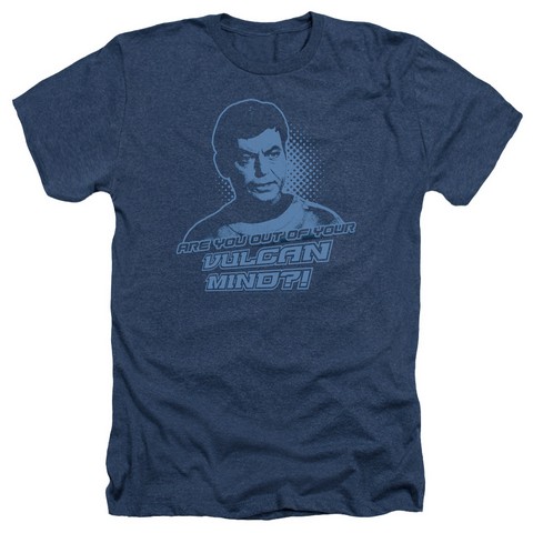 St Original-Vulcan Mind - Adult Heather Tee - Navy- Medium -  Trevco, CBS337-HA-2