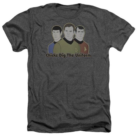 Star Trek-Dig It - Adult Heather Tee - Charcoal- Small