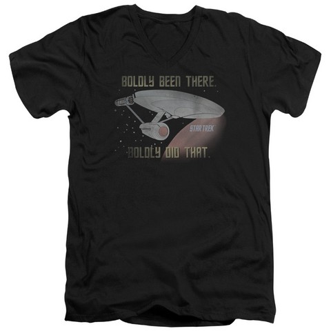Star Trek-Boldly Did That - Short Sleeve Adult 30-1 V-Neck Tee - Black- Medium