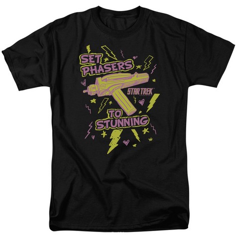 Star Trek-Set Phasers - Short Sleeve Adult 18-1 Tee - Black- 2X