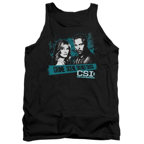 Csi-Cross The Line - Adult Tank Top - Black- Medium
