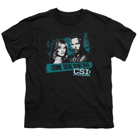 Csi-Cross The Line - Short Sleeve Youth 18-1 Tee - Black- Large