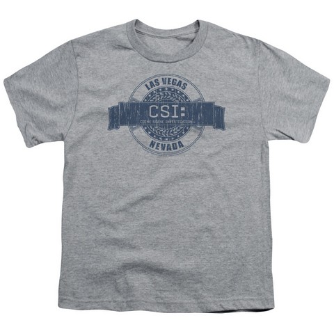 Csi-Vegas Badge - Short Sleeve Youth 18-1 Tee - Heather- Small