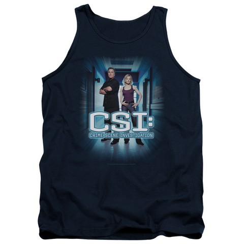 Csi-Serious Business - Adult Tank Top - Navy- Medium