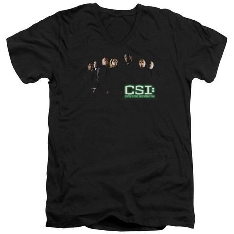 Csi-Shadow Cast - Short Sleeve Adult 30-1 V-Neck Tee - Black- Small