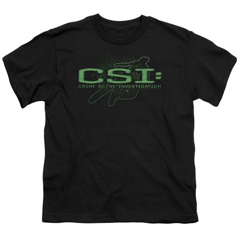Csi-Sketchy Shadow - Short Sleeve Youth 18-1 Tee - Black- Large