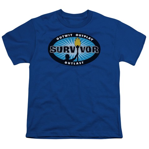 Survivor-Blue Burst - Short Sleeve Youth 18-1 Tee - Royal Blue- Medium
